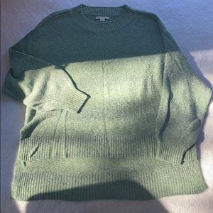 American Eagle Green Striped Sweater